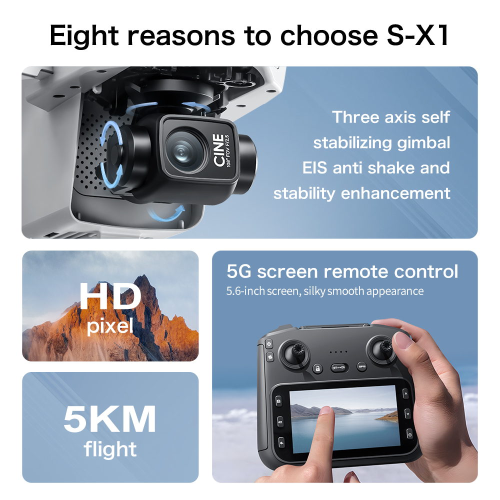S-X1 MAX GPS-drone met 3-assig - Drone Multispectral recensie en prijs
